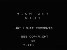 Title screen of High Way Star on the MSX.