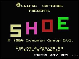 Title screen of Hot Shoe on the MSX.