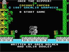 Title screen of Jack The Nipper 2 - In Coconut Capers on the MSX.