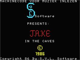 Title screen of Jake In The Caves on the MSX.