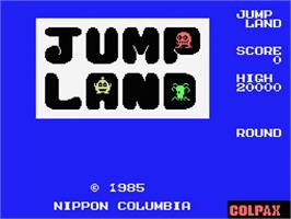 Title screen of Jump Land on the MSX.