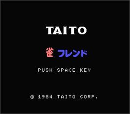 Title screen of Jyan Friend on the MSX.