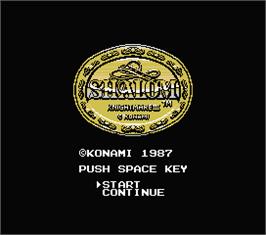 Title screen of Knightmare 3 - Shalom on the MSX.
