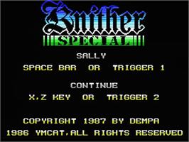 Title screen of Knither Special on the MSX.