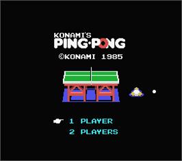 Title screen of Konami's Ping-pong on the MSX.