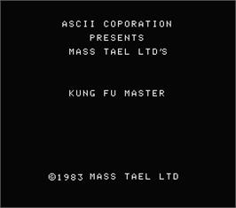 Title screen of Kung-Fu Master on the MSX.