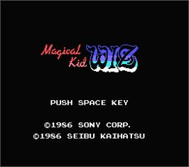 Title screen of Magical Kid Wiz on the MSX.