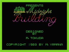 Title screen of Midnight Building on the MSX.