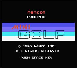 Title screen of Mini Golf on the MSX.