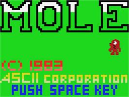 Title screen of Mole on the MSX.