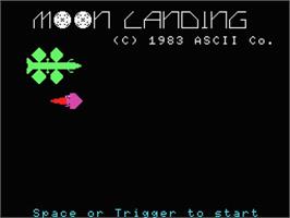 Title screen of Moon Landing on the MSX.