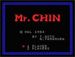 Title screen of Mr. Chin on the MSX.