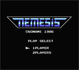 Title screen of Nemesis on the MSX.