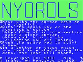 Title screen of Nyorols on the MSX.