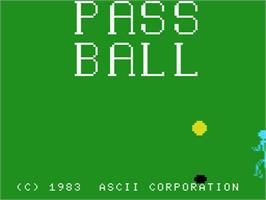 Title screen of Pass Ball on the MSX.