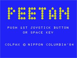 Title screen of Peetan on the MSX.