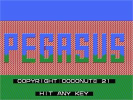 Title screen of Pegasus on the MSX.