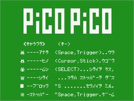 Title screen of Pico Pico on the MSX.