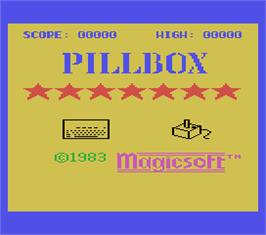 Title screen of Pillbox on the MSX.