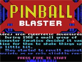 Title screen of Pinball Blaster on the MSX.