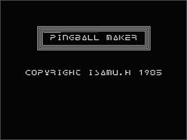 Title screen of Pinball Maker on the MSX.