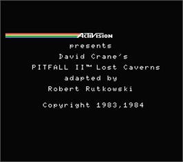Title screen of Pitfall 2 - Lost Caverns on the MSX.