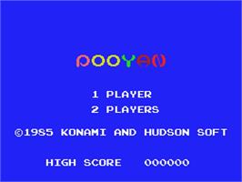 Title screen of Pooyan on the MSX.