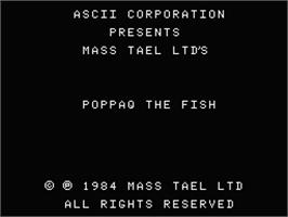 Title screen of Poppaq The Fish on the MSX.