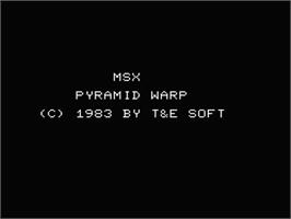 Title screen of Pyramid Warp on the MSX.
