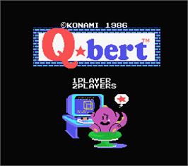 Title screen of Q-bert on the MSX.