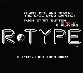 Title screen of R-Type on the MSX.