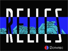 Title screen of Relics on the MSX.