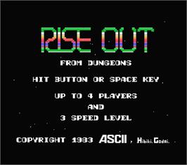 Title screen of Rise Out From Dungeons on the MSX.