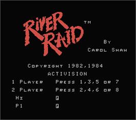 Title screen of River Raid on the MSX.