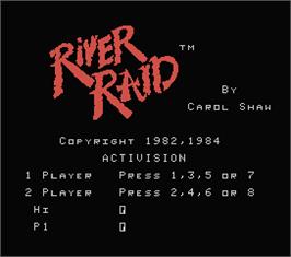 Title screen of River Raid on the MSX.