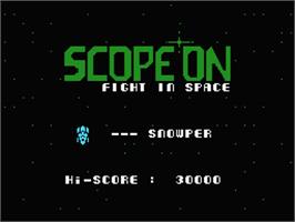 Title screen of Scope On - Fight In Space on the MSX.