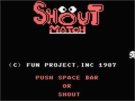 Title screen of Shout Match on the MSX.