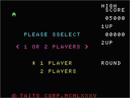 Title screen of Space Invaders on the MSX.