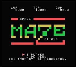 Title screen of Space Maze Attack on the MSX.
