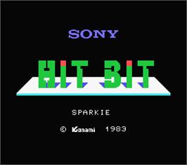 Title screen of Sparkie on the MSX.