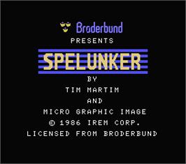 Title screen of Spelunker on the MSX.