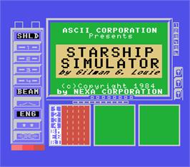 Title screen of Starship Simulator on the MSX.