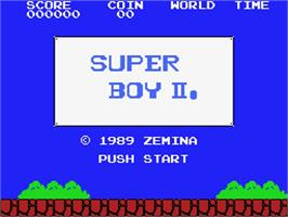 Title screen of Super Boy 2 on the MSX.
