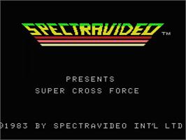 Title screen of Super Cross Force on the MSX.