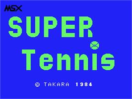 Title screen of Super Tennis on the MSX.