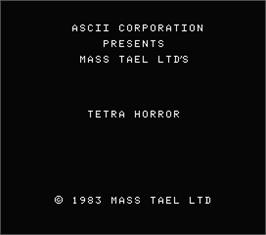 Title screen of Tetra Horror on the MSX.