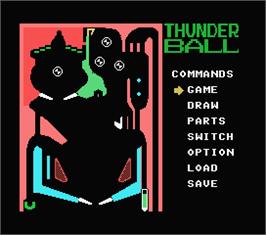 Title screen of Thunder Ball on the MSX.