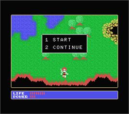 Title screen of Thunderbolt on the MSX.
