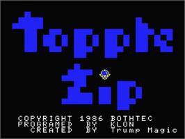 Title screen of Topple Zip on the MSX.
