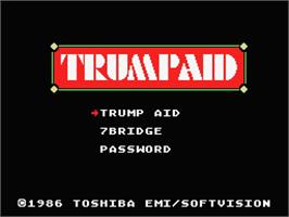 Title screen of Trumpaid on the MSX.